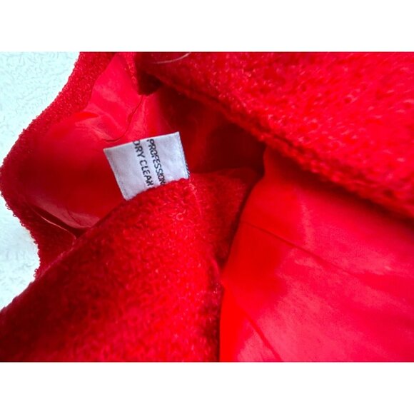 Vintage Schrader Sport Womens Wool Mock Neck Button Cardigan Sweater Size 12 Red - Picture 5 of 8